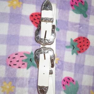 White Belt with Silver Buckles